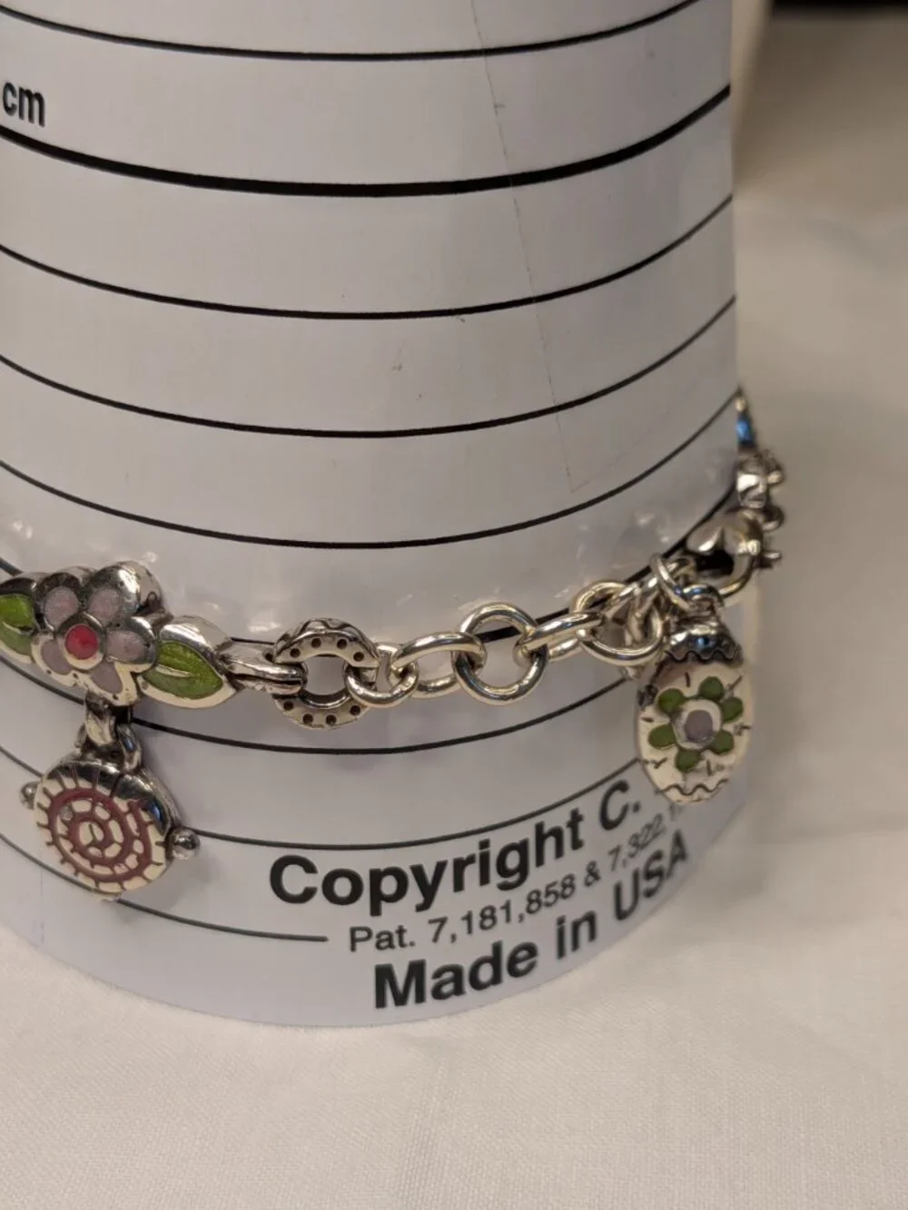 Brighton “Pop Garden” Enamel Charm Bracelet – Retired 8.5